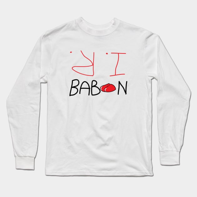 I R Baboon Long Sleeve T-Shirt by Cepea